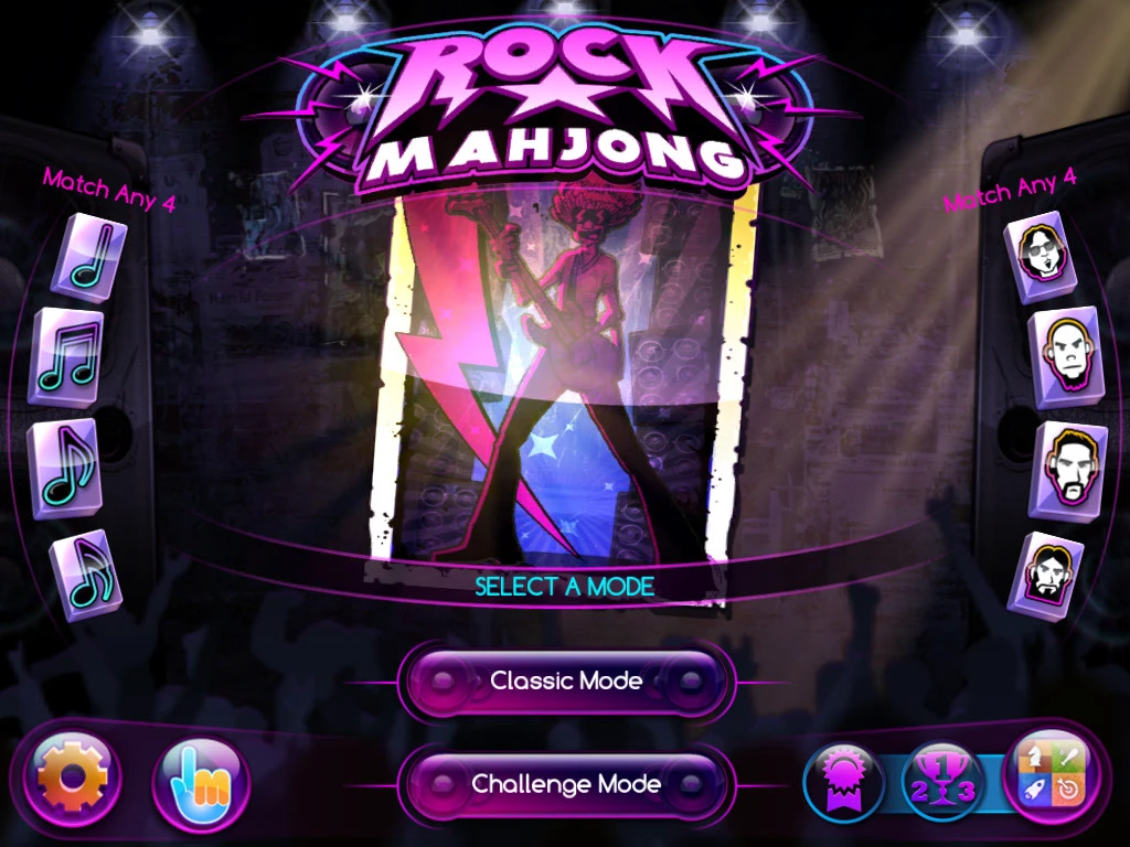Rock Mahjong menu