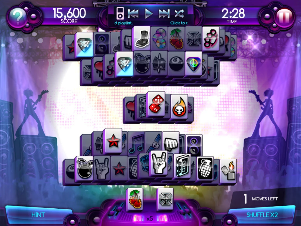 Rock Mahjong board with skull layout
